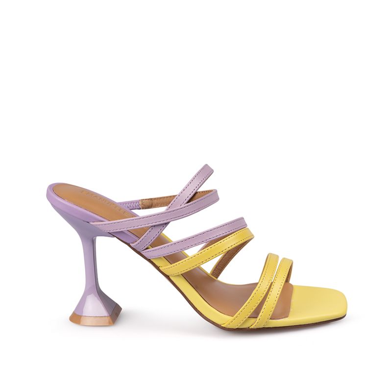 Mignon sandal heel 90 nappa Yellow/violet