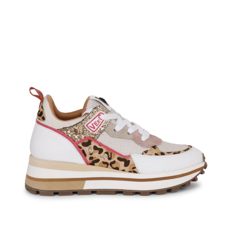 Sneaker with laces running bottom p003 combi Multi animalier