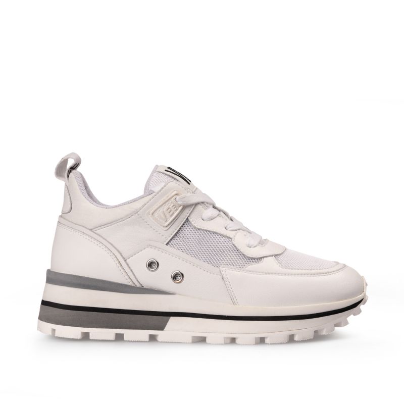 Sneaker with laces running bottom p003 combi Multi white