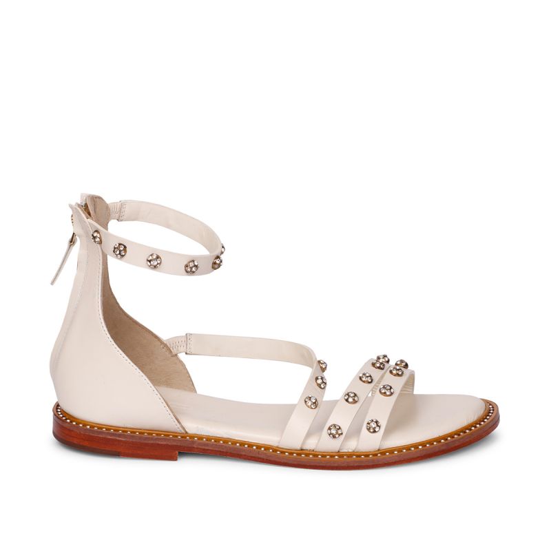 Positano sandal with strass closed  heel atena Off white