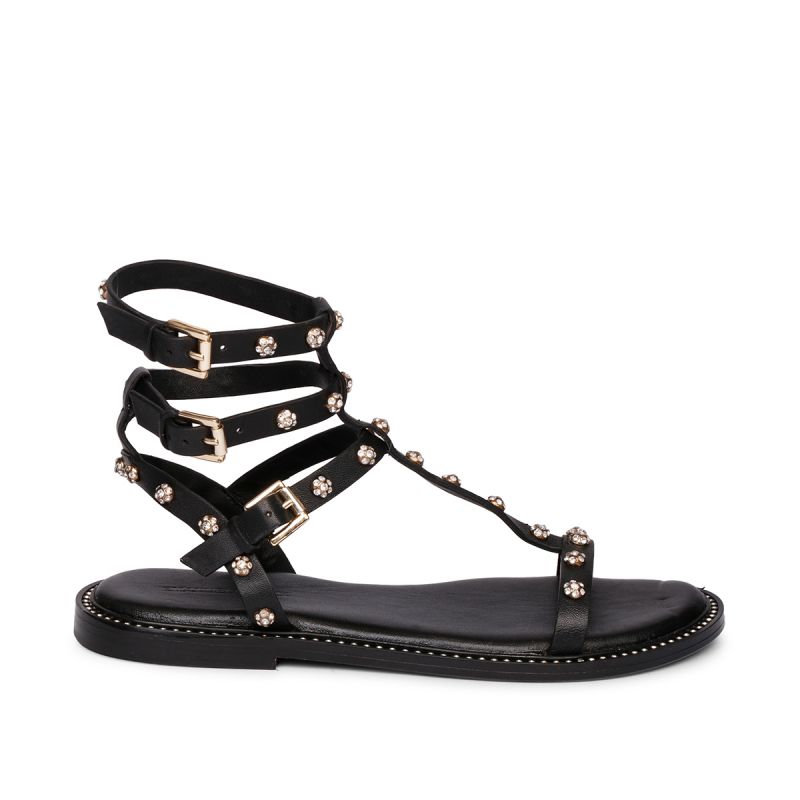 Positano sandal with strass nappa Black