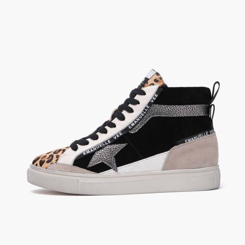 Sneaker mid with laces lateral star horse combi Multi animalier